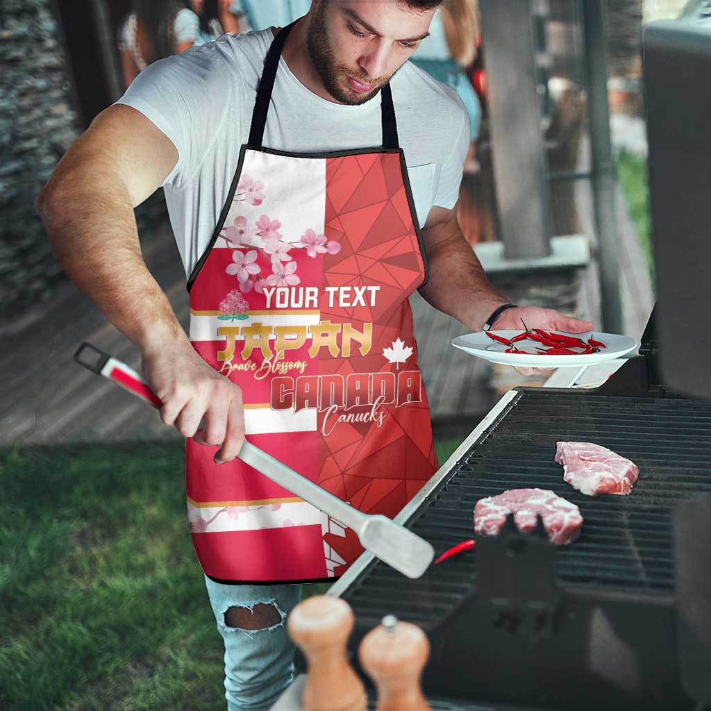 Canada and Japan Rugby Custom Apron Canucks Brave Blossoms Together Pacific - Wonder Print Shop