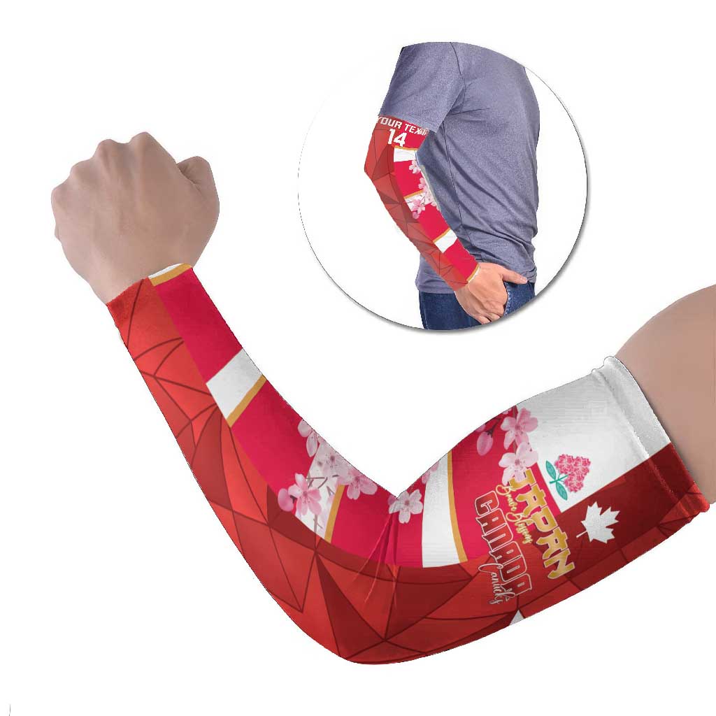 Canada and Japan Rugby Custom Arm Sleeves Canucks Brave Blossoms Together Pacific - Wonder Print Shop