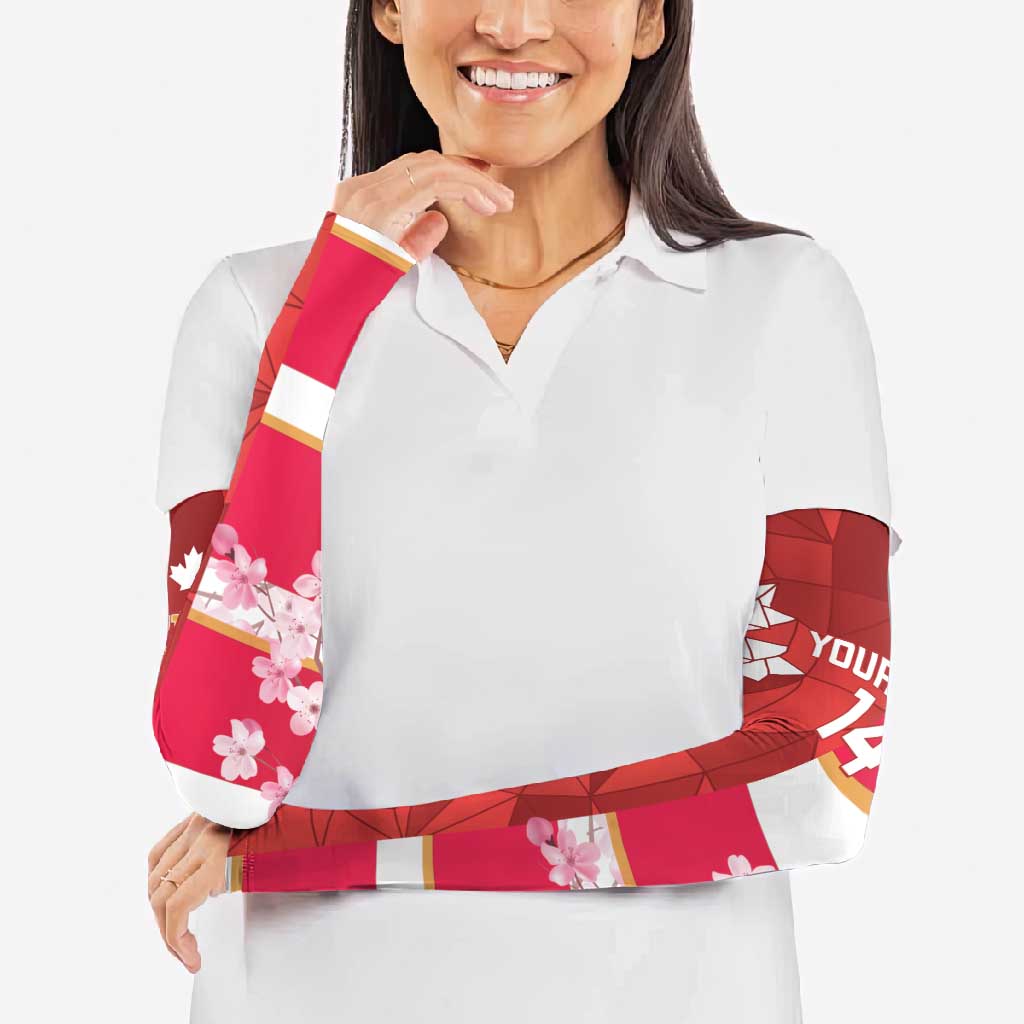 Canada and Japan Rugby Custom Arm Sleeves Canucks Brave Blossoms Together Pacific - Wonder Print Shop