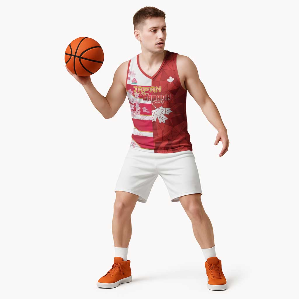 Canada and Japan Rugby Custom Basketball Jersey Canucks Brave Blossoms Together Pacific - Wonder Print Shop