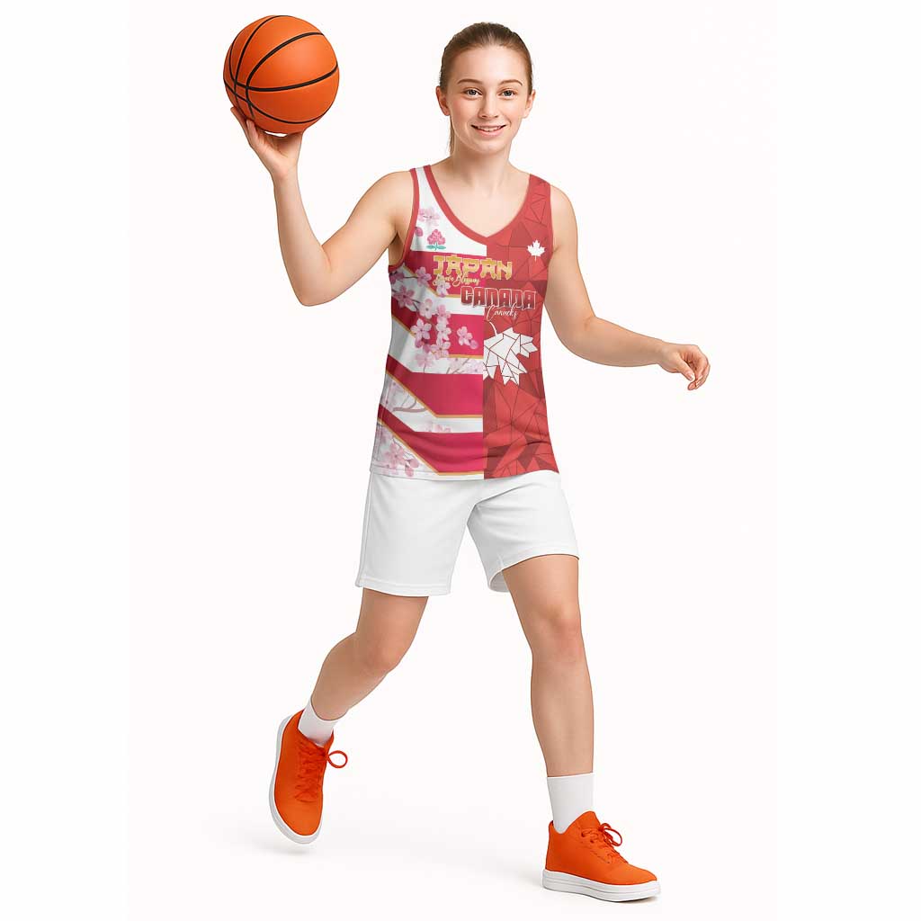 Canada and Japan Rugby Custom Basketball Jersey Canucks Brave Blossoms Together Pacific - Wonder Print Shop