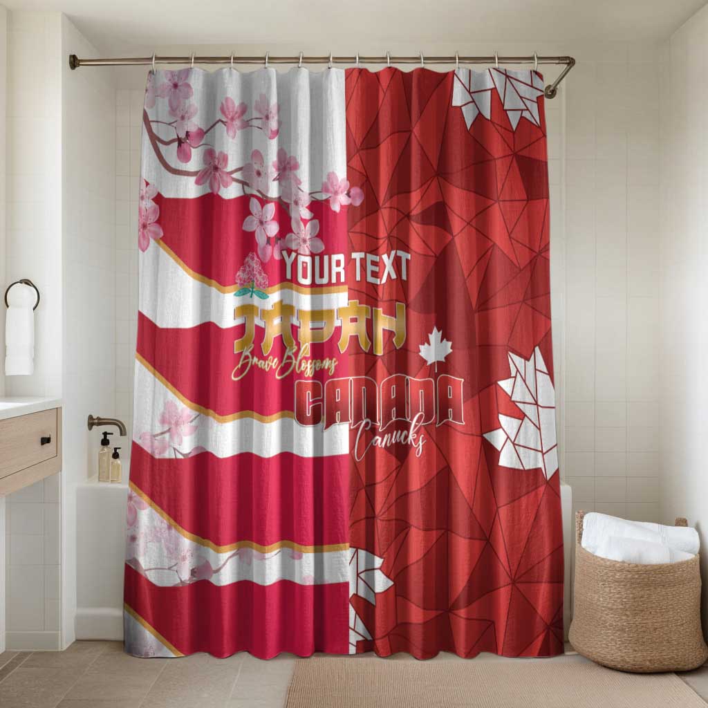 Canada and Japan Rugby Custom Bathroom Set Canucks Brave Blossoms Together Pacific - Wonder Print Shop