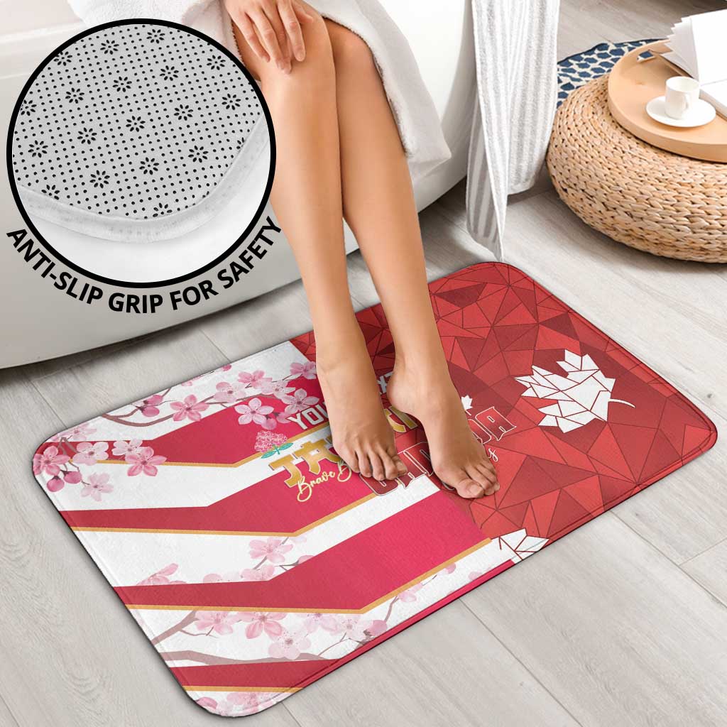 Canada and Japan Rugby Custom Bathroom Set Canucks Brave Blossoms Together Pacific - Wonder Print Shop