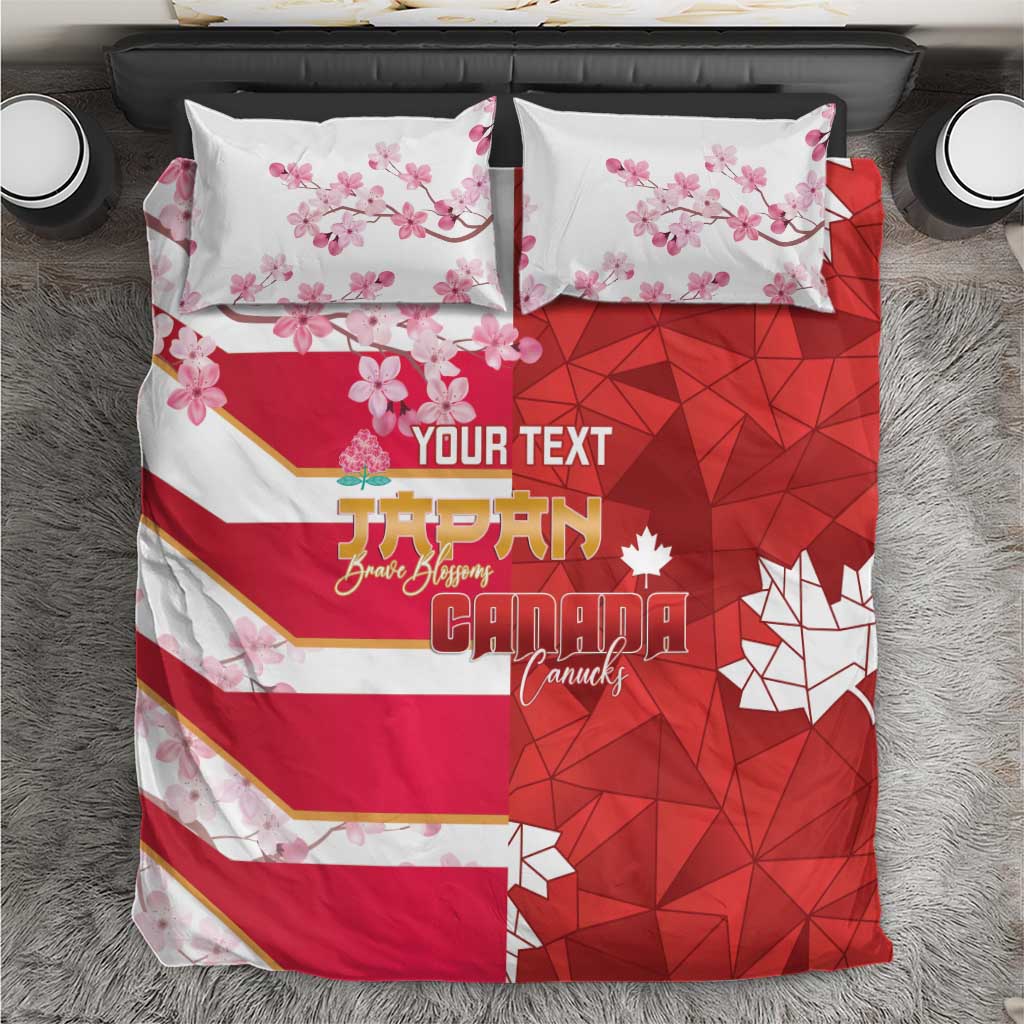 Canada and Japan Rugby Custom Bedding Set Canucks Brave Blossoms Together Pacific - Wonder Print Shop