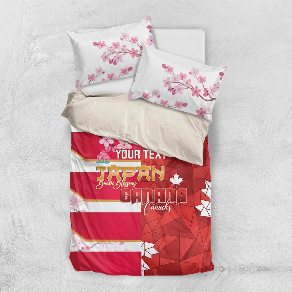 Canada and Japan Rugby Custom Bedding Set Canucks Brave Blossoms Together Pacific - Wonder Print Shop