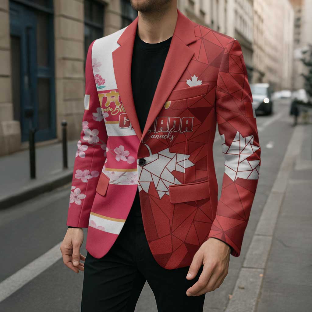 Canada and Japan Rugby Custom Blazer Canucks Brave Blossoms Together Pacific - Wonder Print Shop