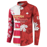 Canada and Japan Rugby Custom Button Sweatshirt Canucks Brave Blossoms Together Pacific - Wonder Print Shop