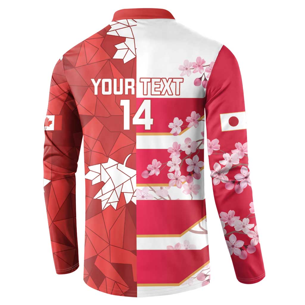 Canada and Japan Rugby Custom Button Sweatshirt Canucks Brave Blossoms Together Pacific - Wonder Print Shop