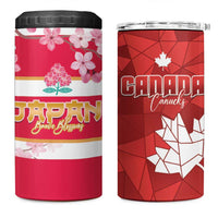 Canada and Japan Rugby 4 in 1 Can Cooler Tumbler Canucks Brave Blossoms Together Pacific - Wonder Print Shop