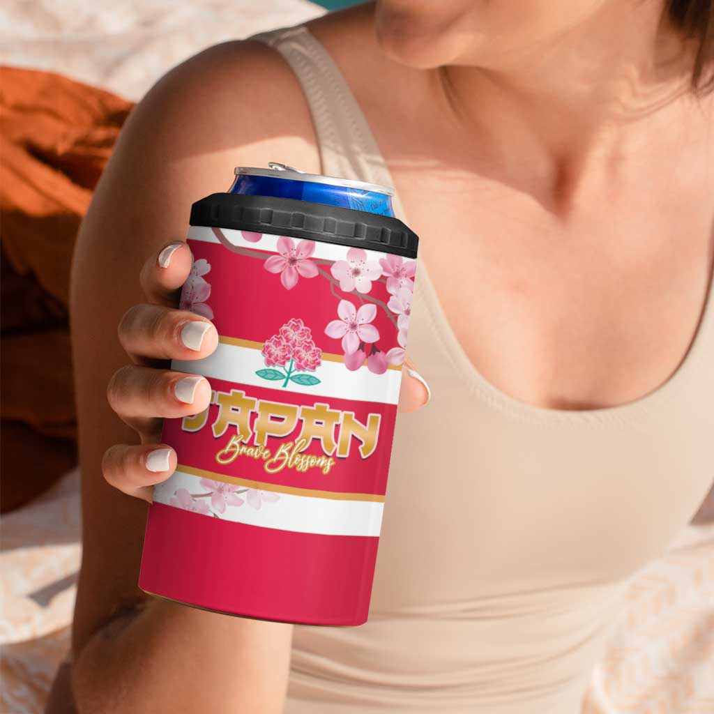 Canada and Japan Rugby 4 in 1 Can Cooler Tumbler Canucks Brave Blossoms Together Pacific - Wonder Print Shop