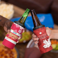 Canada and Japan Rugby 4 in 1 Can Cooler Tumbler Canucks Brave Blossoms Together Pacific - Wonder Print Shop