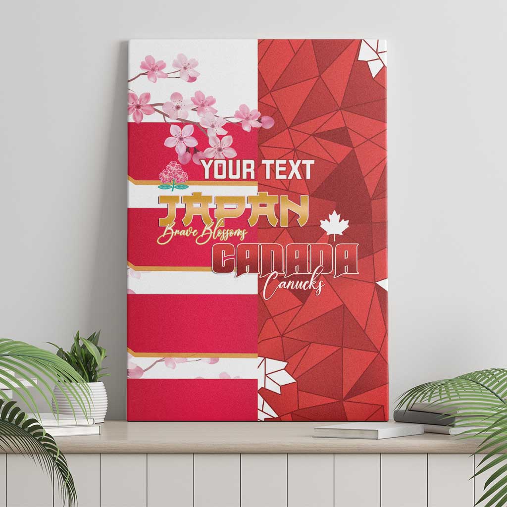 Canada and Japan Rugby Custom Canvas Wall Art Canucks Brave Blossoms Together Pacific - Wonder Print Shop