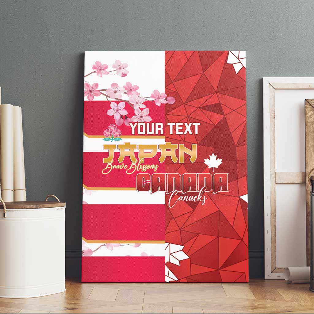 Canada and Japan Rugby Custom Canvas Wall Art Canucks Brave Blossoms Together Pacific - Wonder Print Shop