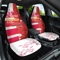 Canada and Japan Rugby Custom Car Seat Cover Canucks Brave Blossoms Together Pacific - Wonder Print Shop