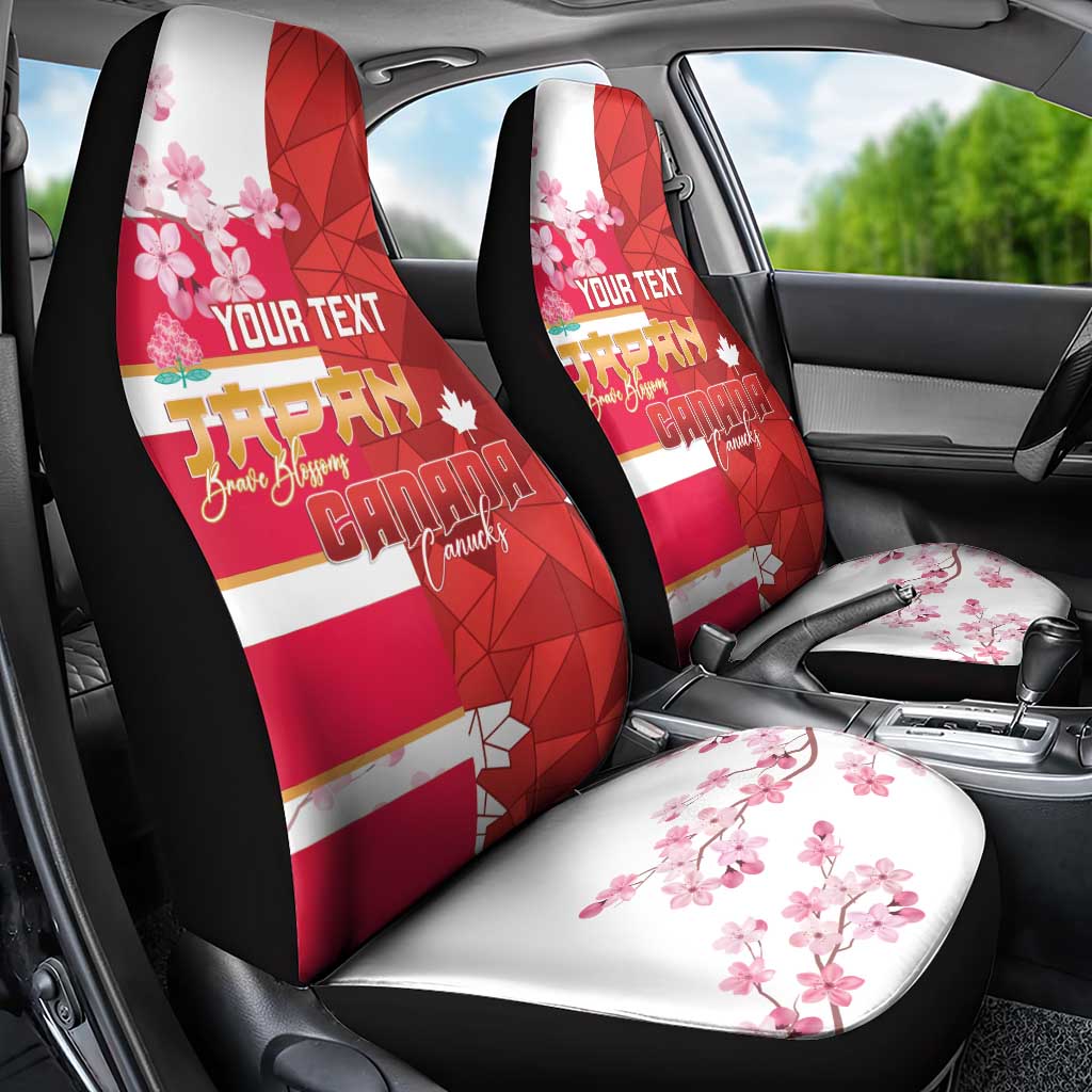 Canada and Japan Rugby Custom Car Seat Cover Canucks Brave Blossoms Together Pacific - Wonder Print Shop
