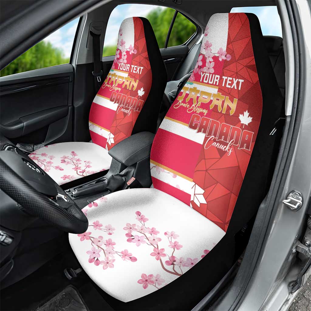 Canada and Japan Rugby Custom Car Seat Cover Canucks Brave Blossoms Together Pacific - Wonder Print Shop