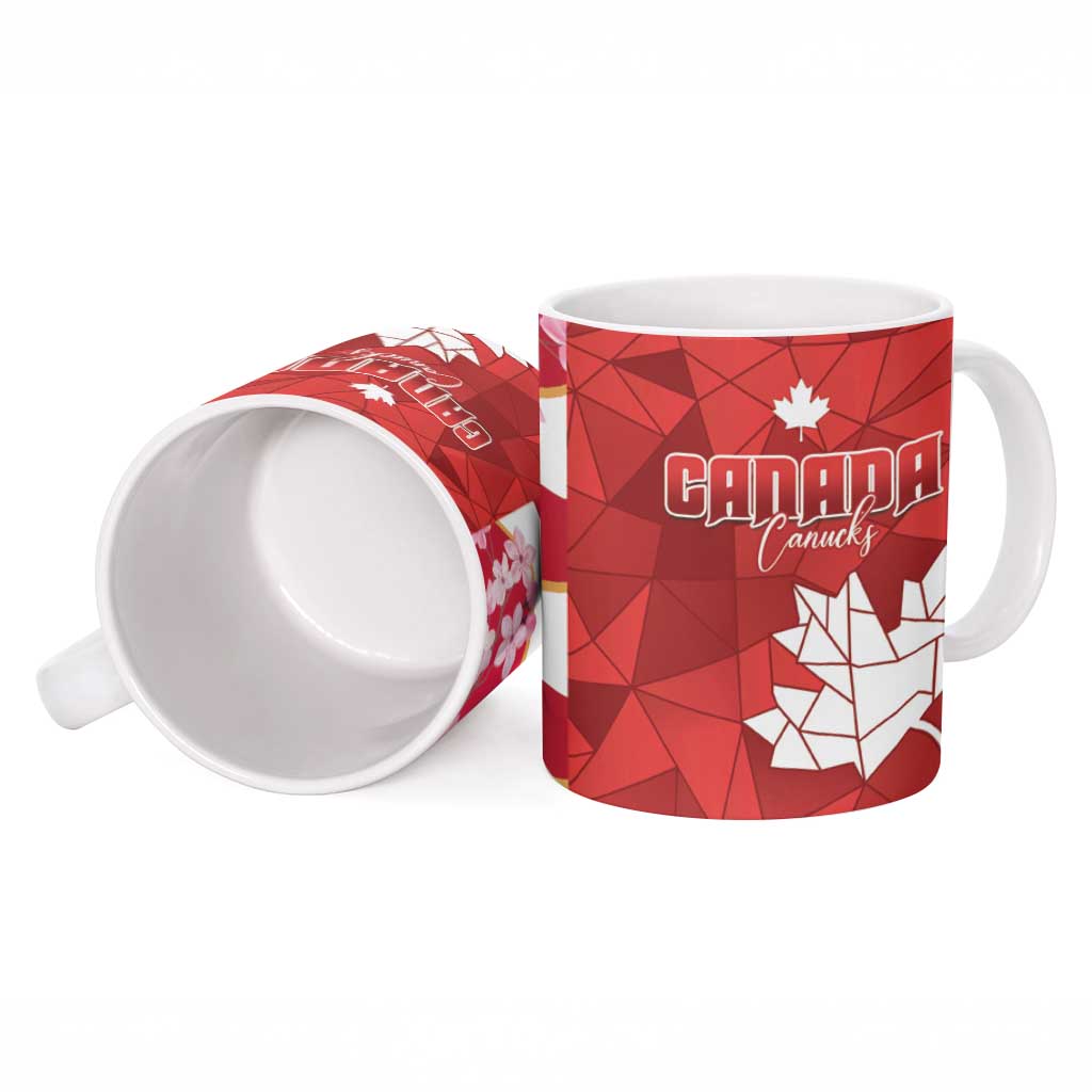 Canada and Japan Rugby Ceramic Mug Canucks Brave Blossoms Together Pacific - Wonder Print Shop