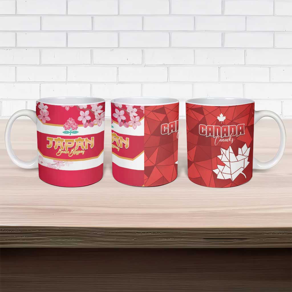 Canada and Japan Rugby Ceramic Mug Canucks Brave Blossoms Together Pacific - Wonder Print Shop