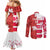 Canada and Japan Rugby Custom Couples Matching Mermaid Dress and Long Sleeve Button Shirt Canucks Brave Blossoms Together Pacific - Wonder Print Shop
