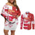 Canada and Japan Rugby Custom Couples Matching Off Shoulder Short Dress and Long Sleeve Button Shirt Canucks Brave Blossoms Together Pacific - Wonder Print Shop