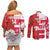 Canada and Japan Rugby Custom Couples Matching Off Shoulder Short Dress and Long Sleeve Button Shirt Canucks Brave Blossoms Together Pacific - Wonder Print Shop