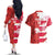 Canada and Japan Rugby Custom Couples Matching Off The Shoulder Long Sleeve Dress and Hawaiian Shirt Canucks Brave Blossoms Together Pacific - Wonder Print Shop