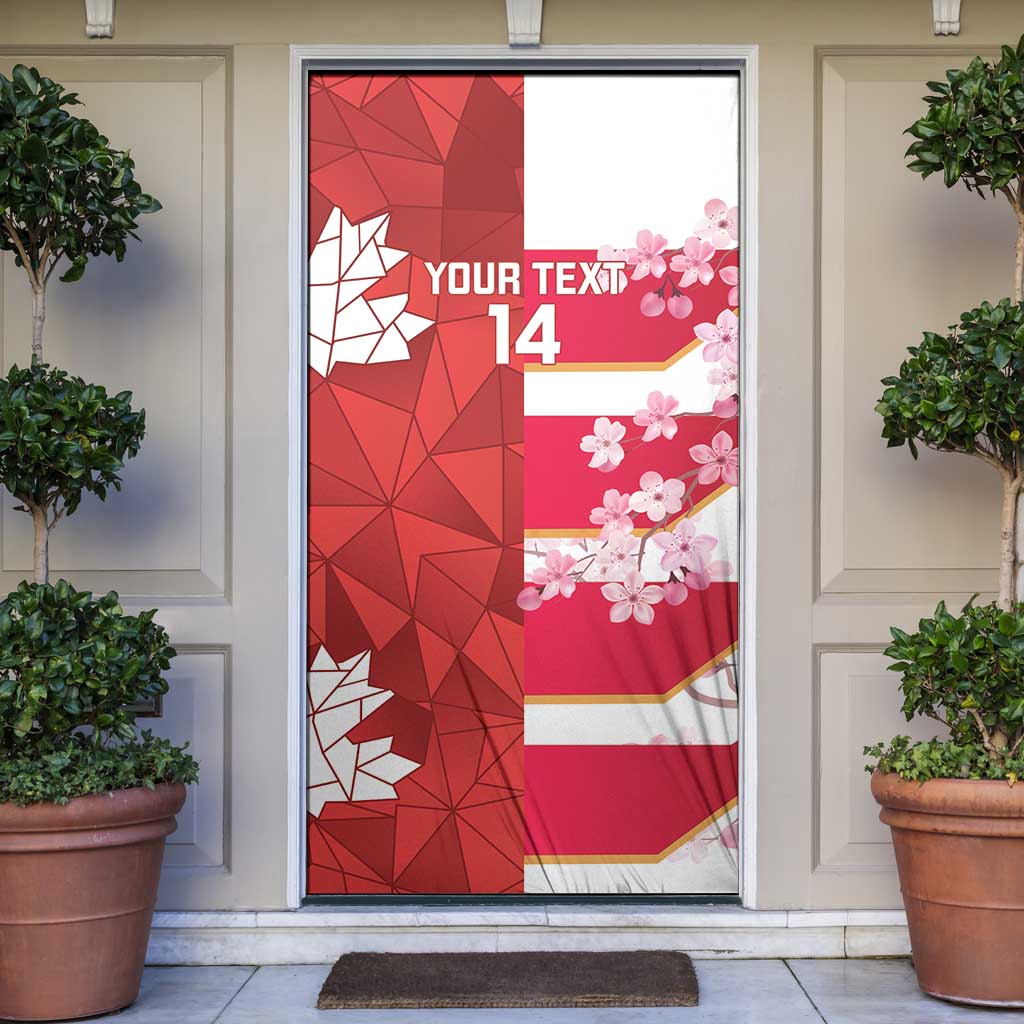 Canada and Japan Rugby Custom Door Cover Canucks Brave Blossoms Together Pacific - Wonder Print Shop