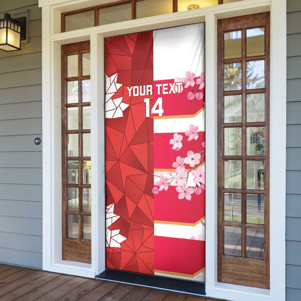 Canada and Japan Rugby Custom Door Cover Canucks Brave Blossoms Together Pacific - Wonder Print Shop