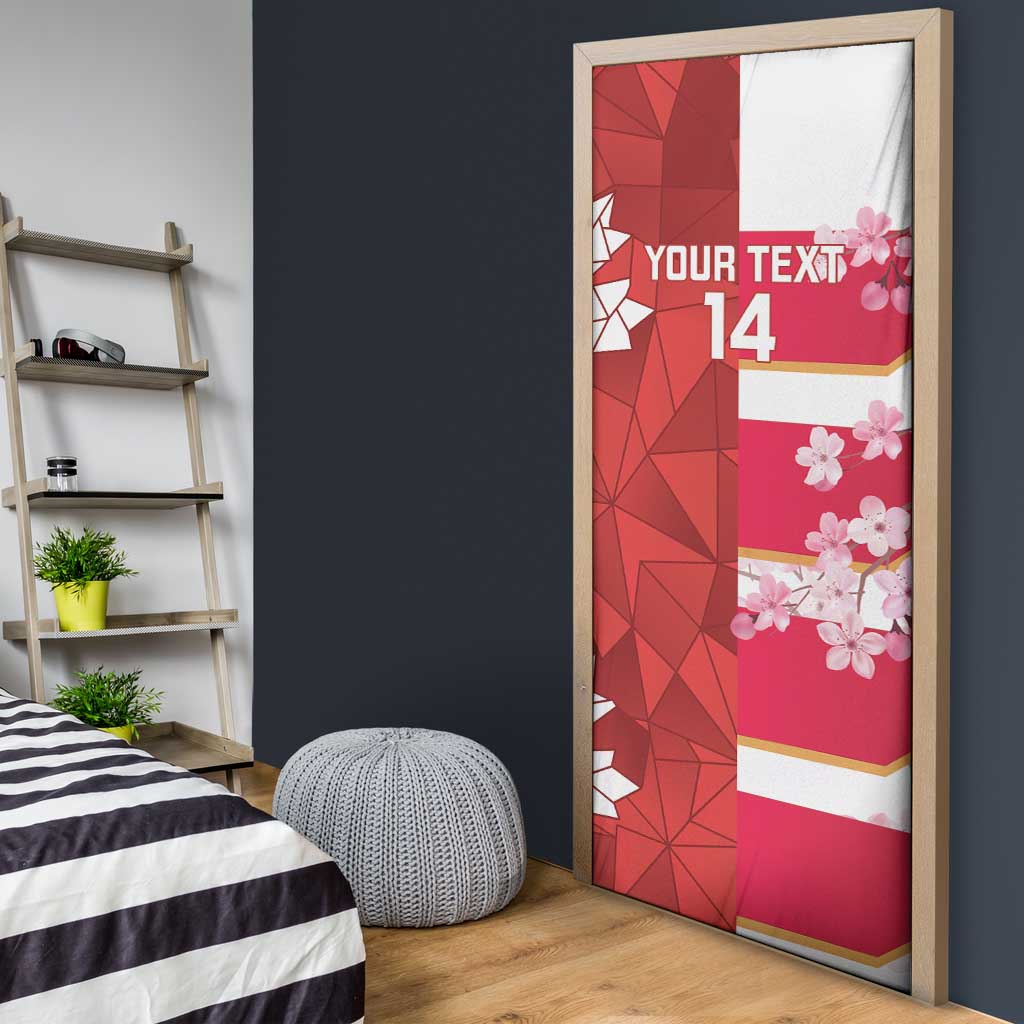 Canada and Japan Rugby Custom Door Cover Canucks Brave Blossoms Together Pacific - Wonder Print Shop