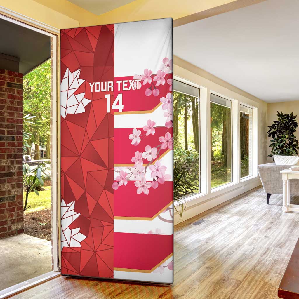 Canada and Japan Rugby Custom Door Cover Canucks Brave Blossoms Together Pacific - Wonder Print Shop