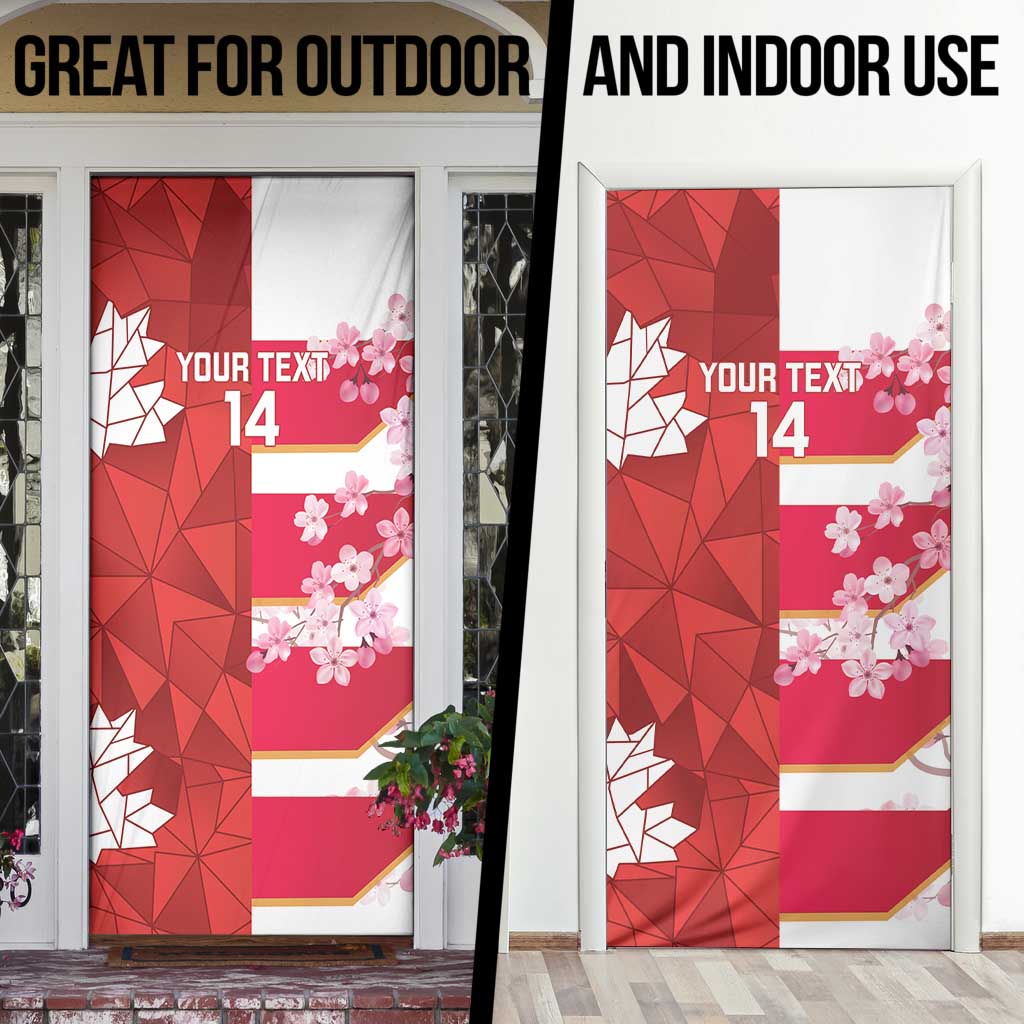 Canada and Japan Rugby Custom Door Cover Canucks Brave Blossoms Together Pacific - Wonder Print Shop