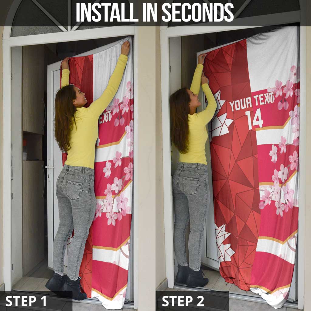 Canada and Japan Rugby Custom Door Cover Canucks Brave Blossoms Together Pacific - Wonder Print Shop