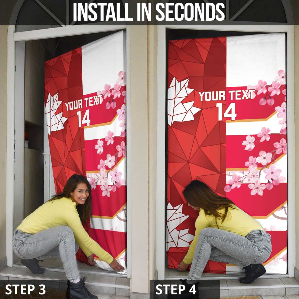 Canada and Japan Rugby Custom Door Cover Canucks Brave Blossoms Together Pacific - Wonder Print Shop