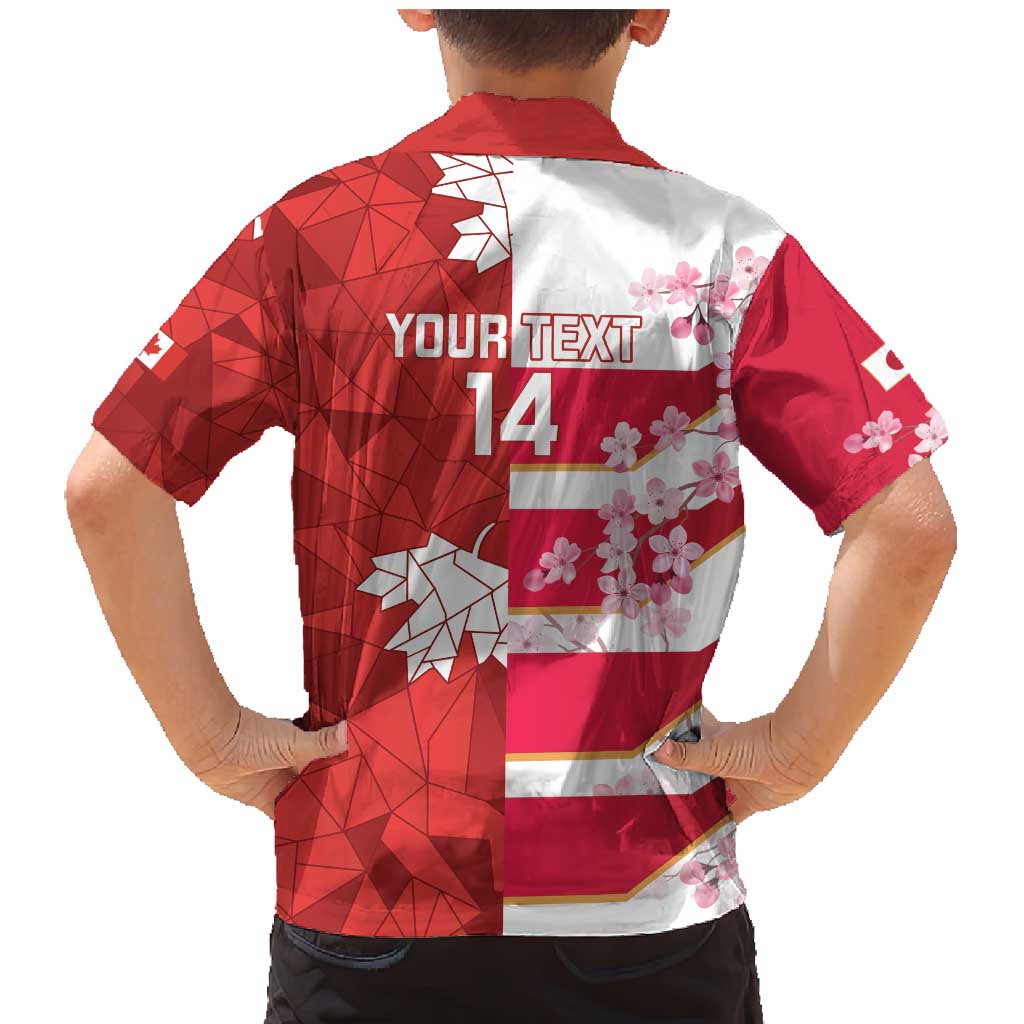 Canada and Japan Rugby Custom Family Matching Mermaid Dress and Hawaiian Shirt Canucks Brave Blossoms Together Pacific - Wonder Print Shop