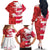 Canada and Japan Rugby Custom Family Matching Off The Shoulder Long Sleeve Dress and Hawaiian Shirt Canucks Brave Blossoms Together Pacific - Wonder Print Shop