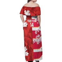 Canada and Japan Rugby Custom Family Matching Off Shoulder Maxi Dress and Hawaiian Shirt Canucks Brave Blossoms Together Pacific - Wonder Print Shop