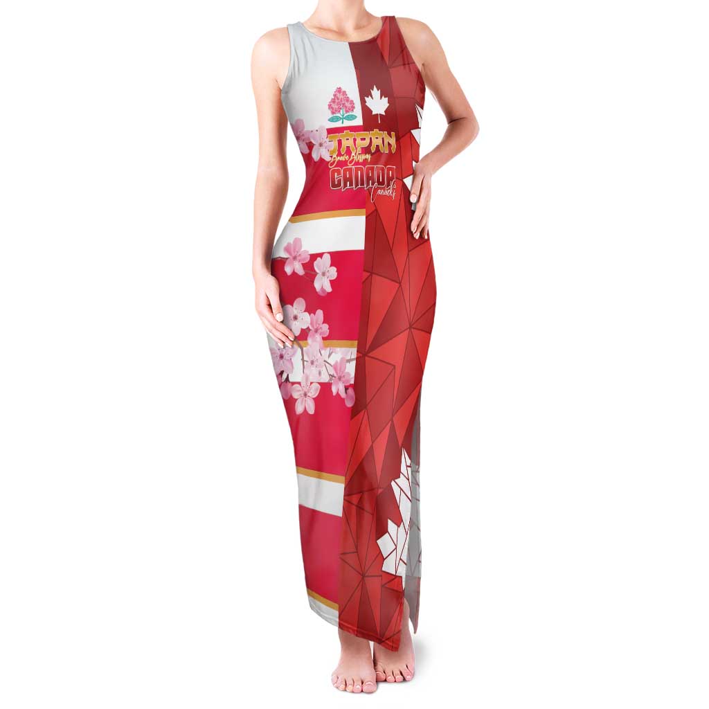 Canada and Japan Rugby Custom Family Matching Tank Maxi Dress and Hawaiian Shirt Canucks Brave Blossoms Together Pacific - Wonder Print Shop