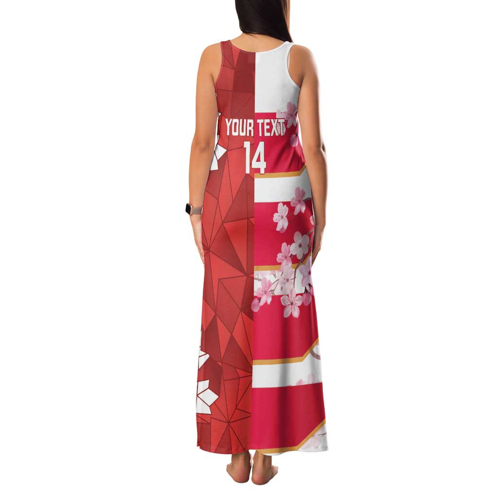 Canada and Japan Rugby Custom Family Matching Tank Maxi Dress and Hawaiian Shirt Canucks Brave Blossoms Together Pacific - Wonder Print Shop