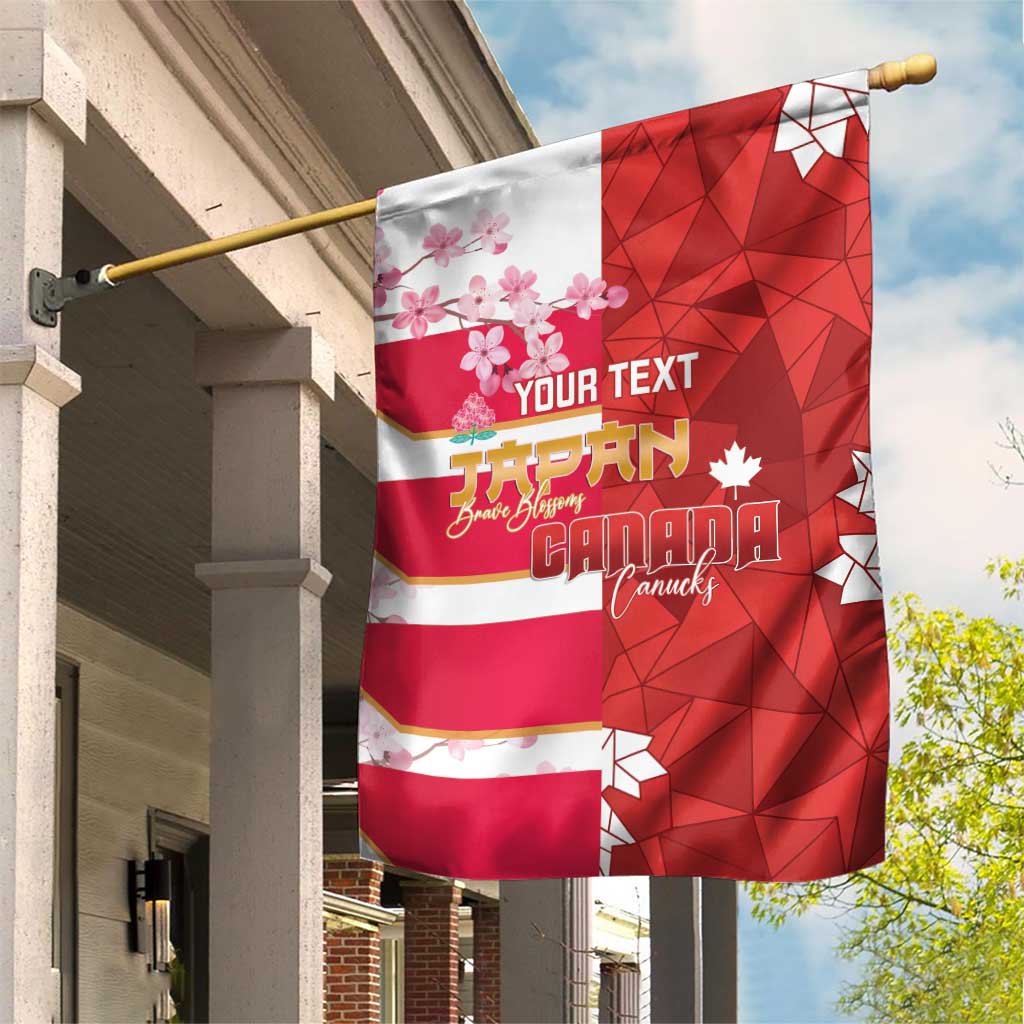 Canada and Japan Rugby Custom Garden Flag Canucks Brave Blossoms Together Pacific - Wonder Print Shop