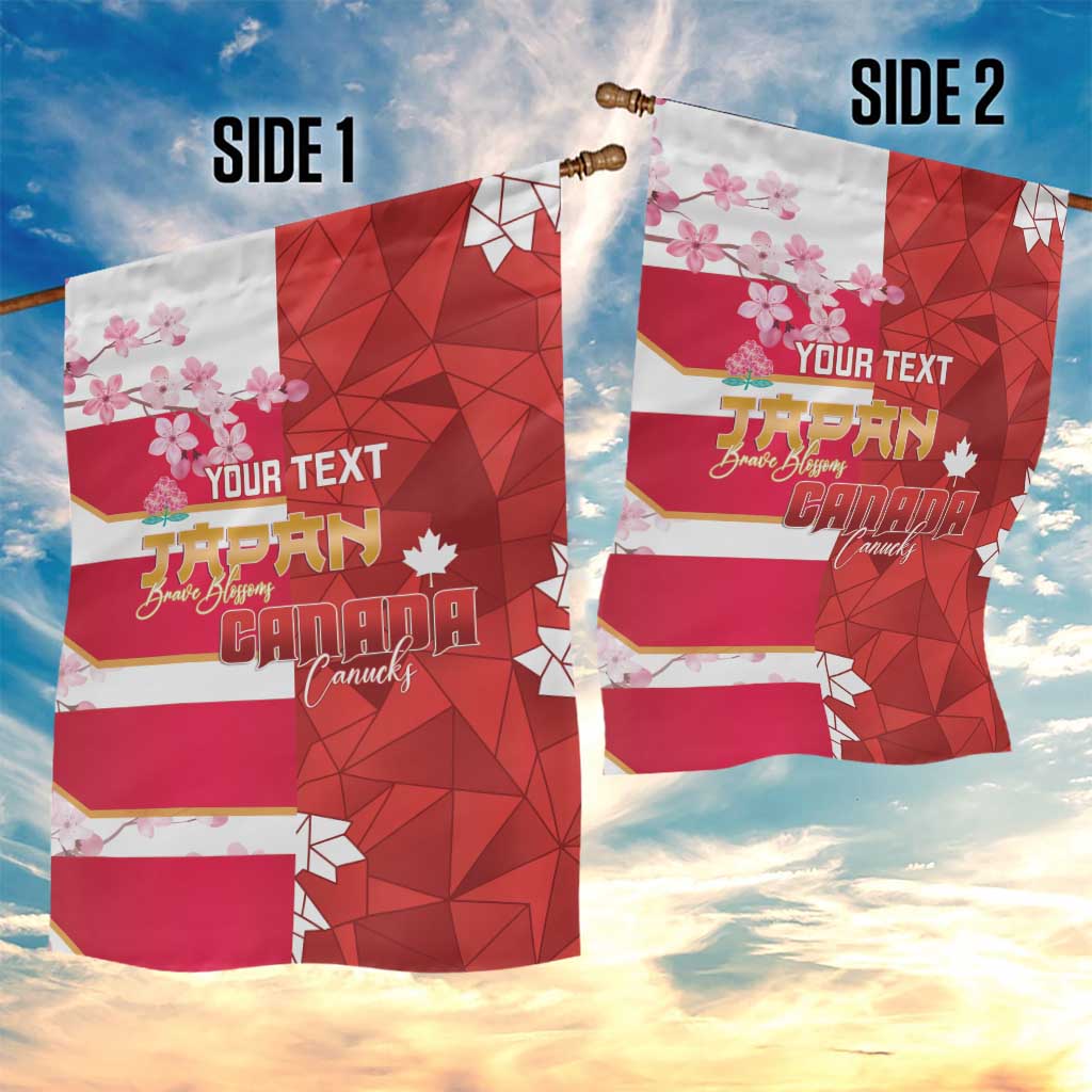 Canada and Japan Rugby Custom Garden Flag Canucks Brave Blossoms Together Pacific - Wonder Print Shop