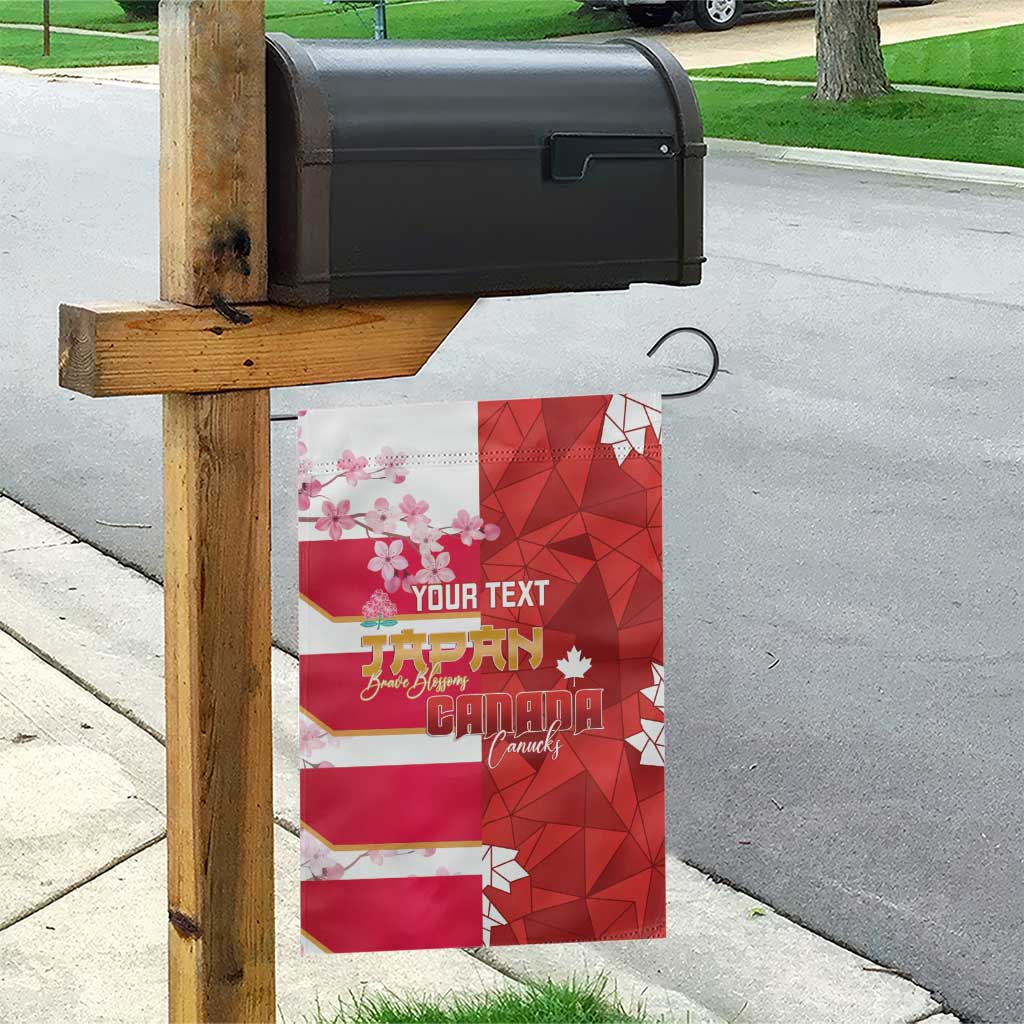 Canada and Japan Rugby Custom Garden Flag Canucks Brave Blossoms Together Pacific - Wonder Print Shop