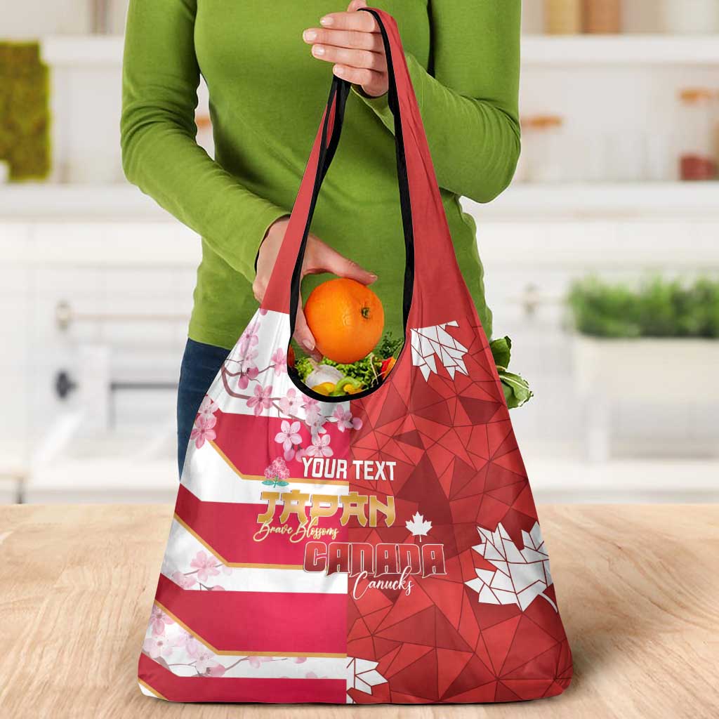 Canada and Japan Rugby Custom Grocery Bag Canucks Brave Blossoms Together Pacific - Wonder Print Shop