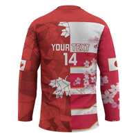 Canada and Japan Rugby Custom Hockey Jersey Canucks Brave Blossoms Together Pacific - Wonder Print Shop
