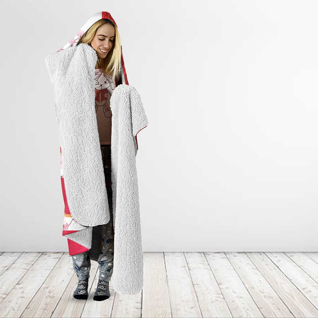 Canada and Japan Rugby Custom Hooded Blanket Canucks Brave Blossoms Together Pacific - Wonder Print Shop
