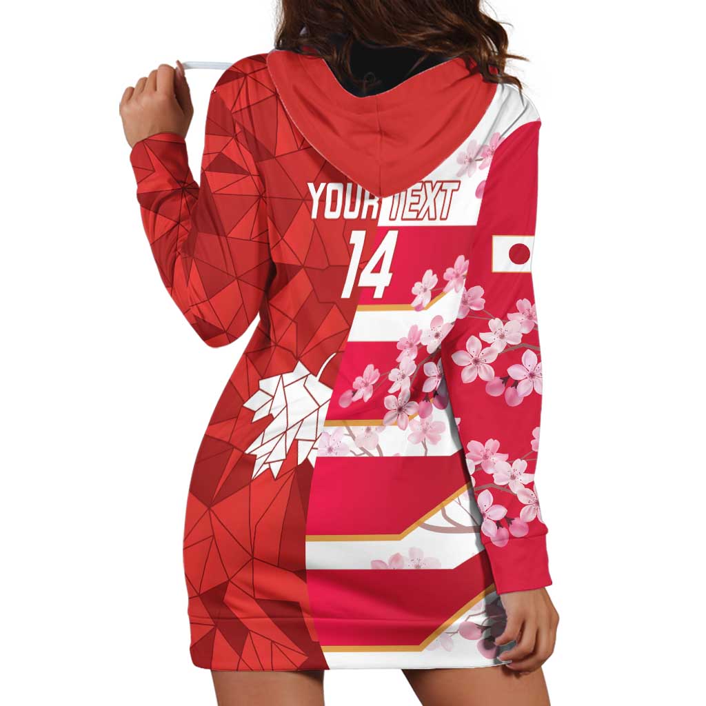 Canada and Japan Rugby Custom Hoodie Dress Canucks Brave Blossoms Together Pacific - Wonder Print Shop