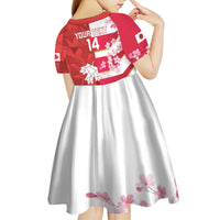 Canada and Japan Rugby Custom Kid Short Sleeve Dress Canucks Brave Blossoms Together Pacific - Wonder Print Shop