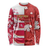 Canada and Japan Rugby Custom Long Sleeve Shirt Canucks Brave Blossoms Together Pacific - Wonder Print Shop