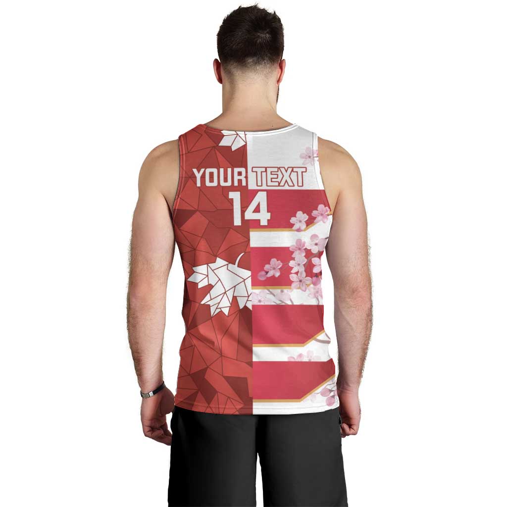 Canada and Japan Rugby Custom Men Tank Top Canucks Brave Blossoms Together Pacific - Wonder Print Shop