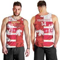 Canada and Japan Rugby Custom Men Tank Top Canucks Brave Blossoms Together Pacific - Wonder Print Shop