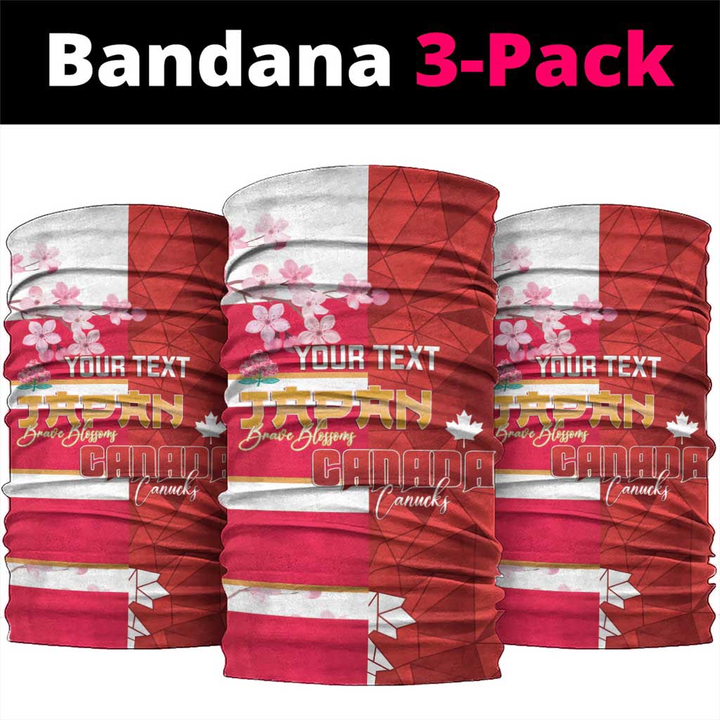 Canada and Japan Rugby Custom Neck Gaiter Canucks Brave Blossoms Together Pacific - Wonder Print Shop